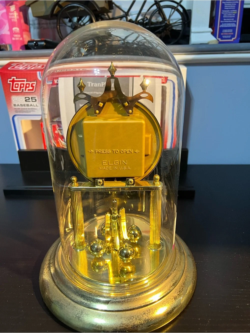 Elgin Gold Anniversary Dome Clock - Gold Finish
